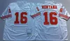 Retro Football 16 Joe Montana Jersey 1989 1994 Vintage 42 Ronnie Lott 80 Jerry Rice 8 Steve Young All Titched Red Black White Color 75th Annivary لعشاق الرياضة