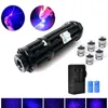 Jouets pour chats Haute puissance 1 6W Allonger les pointeurs laser bleus 450nm Lazer Pen Sight Lampe de poche Allumette brûlante Cigares incluses 18650 qy227N