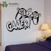 Decalque de parede para videogame, joysticks para jogos, decoração de casa, arte mural, decoração de quarto de meninos adolescentes, adesivo de parede NY-92285o