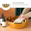 Dinnerware Sets Stainless Steel Basin Thickened Kitchen Bath Household Vegetable Wash (gold) Mixing Bowls Round Big For Large Extra Metal