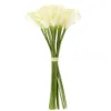 Cadeaux pour femmes 18x fleurs de lys Calla artificielles Bouquet à tige longue unique véritable décor à la maison ColorCreamy Y211229262f