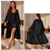 Women's Sleepwear Jxgarb Sexy Women Two Pieces Bathrobe With Nightdress Robe Gown Sets Wedding Bridals Temptation Ice-silk Pyjamas Nighties