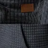 Hoodies masculinos 2024 eur tamanho casual pulôver jacquard suéter S-2XL xadrez acolchoado tecido de algodão capuz bolso frontal