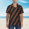 Camicie casual da uomo Camicia da vacanza alveare gialla Uomo Esagonale Esagonale Design hawaiano a maniche corte Camicette oversize vintage Regalo