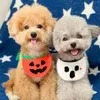 Abbigliamento per cani Fazzoletto da collo per animali domestici Asciugamano per saliva Simpatico orso Halloween Sciarpa a triangolo lavorato a maglia Accessori per collare per gatti222b