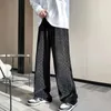 Pantalons pour hommes Hommes Casual Damier Droit 2024 Printemps Mode Simple Personnalité Confortable Pantalon En Velours Côtelé Unisexe