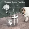 Bols pour chats mangeoires 2L fontaine d'eau automatique avec robinet distributeur pour chien filtre Transparent abreuvoir capteur pour animaux de compagnie mangeoire à boire234f