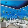 Custom 3d wallpapers 3d murals wallpaper for living room Fantasy Underwater World Theme Pavilion 3D Space Background Wall355J