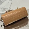 10a Designer-Hobo-Tasche aus echtem Leder, Kalbsleder, Umhängetasche, weiche, glatte Lederhandtasche, klassische Damen-Umhängetasche mit Box