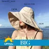 Ampla borda chapéus balde upf 50 + chapéu de sol mulheres anti-uv proteção caminhadas pescador boné dobrável verão sólido praia bucekt q240312
