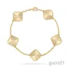 Designer-Armbänder Van Clover-Armband, vierblättriges 18-karätiges Gold, Liebesarmreif-Anhänger, funkelnder Kristalldiamant, für Frauen, Mädchen, Hochzeit, Muttertag, Schmuck mit 5QIB