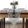 Table Runner White Lace Europe Embroidered Flag Jacquard Cloth Coffee Tv Cabinet Long Tablecloth Wedding Decoration 240307