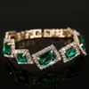 Bangle Fashion Wedding Bracelets Jewelry Luxury Womens Green Crystal Stone Bracelet Charm For Ladies Link Chain Bangles ldd240312