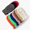 Masque de Ski d'automne en acrylique de couleur unie, tricoté à trois trous pour hommes et femmes, chapeau chaud d'hiver 957395