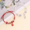 Jewelry Full Diamond Pan Family DIY Combination Bracelet for Women's Personalized Light Handcrafted Leather Rope B324