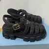 2024 New Sandals Hooked Cage Sandals Flat Sandals Sports Pattern