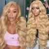 Honey Blonde Lace Front Wig Human Hair Pre Plucked 13x4 HD Transparent Lace Front Wigs Body Wave Human Hair Wigs for Women