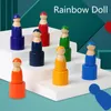 Montessori bébé en bois arc-en-ciel Puzzle jouets Art couleur tri correspondant jeux éducatifs pour enfant en bas âge entraînement de motricité Fine y240226