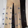 Женские носки JK Lolita, колготки для девочек, синяя бабочка с татуировкой Y2k, чулки до бедра, нижнее белье, сексуальные колготки