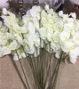 Branches d'orchidées blanches entières, 20 pièces, fleurs artificielles pour décoration de fête de mariage, orchidées bon marché, 5416478