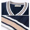 Mody mody zimowe grube kamizelka bez rękawów bawełniany mundur szkolny luźne na drutach 240312