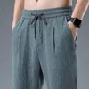 Pantalones para hombre, pantalones de playa duraderos de alta calidad, ropa de calle de primavera, transpirables, informales, de algodón, con cordón elástico