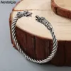 Bangle Retro manschett Wolf Raven Dragon Snake Head Viking Armband Men Vikingos smycken Brazalete Vikingo Bangels Women Accessories LDD240312