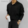 남성용 폴로 IEFB 착용 KINTTED 셔츠 새로운 싱글 가슴 한국 스타일 캐주얼 라펠 외투웨어 블라우스 New LDD240312