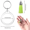 Chaveiros 50 conjuntos de acrílico po chaveiro com borlas diy inserção personalizada keyring claro imagem em branco durável fácil instalar