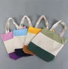 Borse portaoggetti per la casa 35X10X40Cm Borsa in tela tricolore per negozi Borsa riutilizzabile in cotone per la spesa ad alta capacità LT827