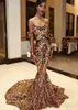 Sparkly Black and Gold Evening Dresses Mermaid Prom Dresses For Black Girls Plus Size Applicies Sweetheart Elegant Caftan African 6708744