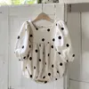 Autunno Baby Born Body a pois Neonate Ragazze Vestiti di cotone Bambino Bambini Tuta a maniche lunghe 0-24M240311