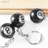 Keychains Lanyards 25mm Black No 8 Billiard Keychain Mini Ball Pendant Key Ring Harts Keyring Bar Table Decoration Jewelry Game Souvenir Gift LDD240312