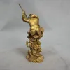 China Myth Bronze Sun Wukong Monkey King Hold Stick Fight Statue241V