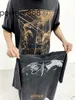 デザイナーメンズトレンド半袖エンジェルウィング半袖ヴィンテージアメリカンデスピーされたTシャツM12O