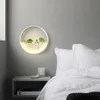 Wandlamp Moderne LED Ronde Schansen Voor Slaapkamer Woonkamer Decoratie Versierd Met Planten En Stenen Gift Art Decor245I