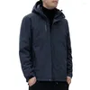 Vestes pour hommes automne et hiver veste chaude rembourrée en plein air coupe-vent imperméable poinçonnage sport décontracté manteau de vêtements de travail