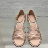 Zapatos de vestir sexys para mujer, sandalias con cinturón cruzado y tacón de aguja, zapatos de boda con hebilla ajustable en el tobillo de charol, zapatos de fiesta, color rosa y blanco.