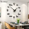 MEISD Quality Acrylic Wall Clock Creative Modern Design Quartz Stickers Watch Black Home Decor Living Room Horloge Z259n