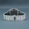 Exklusive Herrenarmbanduhr aus Edelstahl mit rundem Brillantschliff und vereistem Moissanit-Diamant und neuem, ausgefallenem Muster