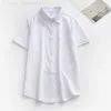 T-shirt da donna JMPRS Camicia bianca da donna di grandi dimensioni Camicia estiva corta da donna da ufficio Maglietta nera con bottoni Camicetta casual ampia e solida S-5XL Novità L24312