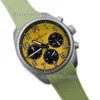 الرجال الرياضيين يشاهدون حركة الكوارتز البيج Quartz chronograph Wristwatch المنسوج النايلون من الجلد الحزام الفولاذ 45 ملم ساعة 7 ألوان