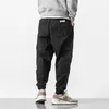 Männer Hosen 2024 Casual Cargo Baumwolle Männer Tasche Lose Gerade Elastische Arbeitshose Fit Jogger Männliche Große Größe