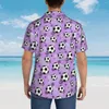 Men's Casual Shirts Soccer Ball Summer Shirt Men Beach Goal Purple Short Sleeves Comfortable Custom DIY Classic Oversized Blouses