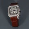 Mechanisch herenhorloge gemaakt van roestvrij staal met y Iced Out hiphopstijl rond geslepen natuurlijke diamant met VVS-helderheid