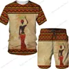 Man Zomer Korte Mouw Afrika Print TeesShortsSuits Folkcustom T-shirt Shorts Trainingspak Set Afrikaanse Kleding voor Mannen 002 240228