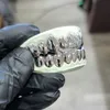 Melhor moda hip hop rapper jóias superior e inferior gelado zircon cross grills dentes do exportador indiano