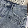 Kjolardesigner New Denim Mini En kjol från 2024 Early Spring Collection har klassisk inverterad triangelficka utsmyckningar U74D