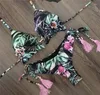 Frauen Bademode Drucken Bikini Gestreiften Strand Tragen Weibliche Floral Sexy Anzüge Niedrige Taille Junge Stil 2024 Zwei-stück Badeanzüge