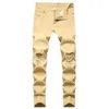 Designer White Mens Jeans rippade nödställda svart Skinny denim hiphop-knappsträcka byxor thekhoi-6 cxg230982 498
